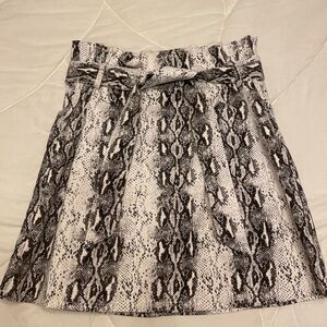 Black and White Snakeskin Mini Skirt